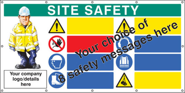 Picture of Site safety, multi-message, design your own custom banner c-w eyelets 1270x