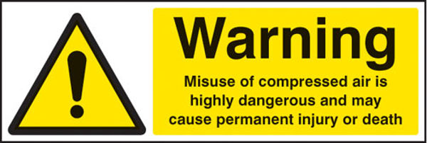 Picture of Caution misuse of compressed air is highly dangerous