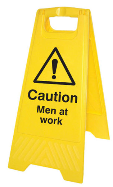 Picture of Caution men at work (free-standing floor sign)