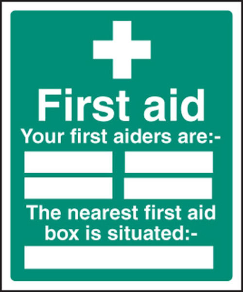 Picture of First aiders the nearest first aid box is situated