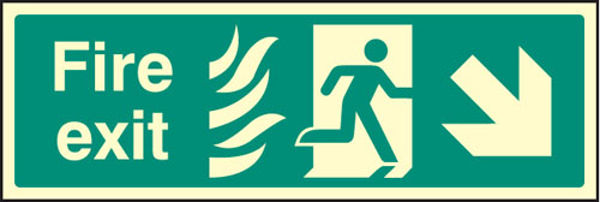 Picture of Fire exit - arrow down right HTM