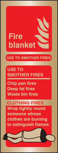 Picture of Fire blanket identification brass 75x200mm