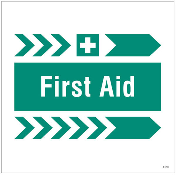 Picture of First aid, arrow right site saver sign 400x400mm