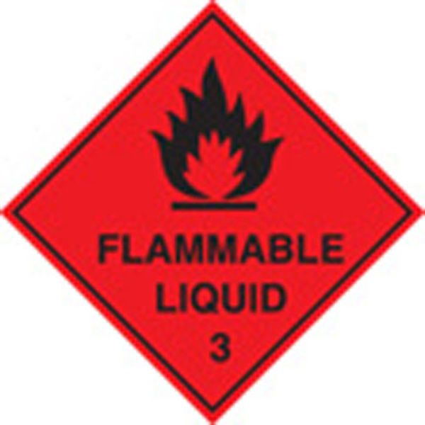 Picture of 100 S-A labels 100x100mm flammable liquid 3