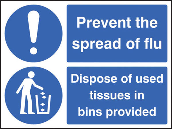 Picture of Prevent the spread of flu - Dispose of used tissues in bins provided