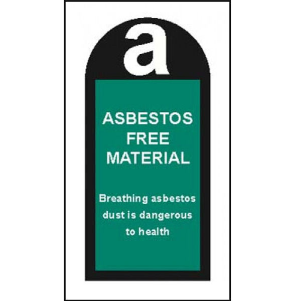 Picture of Asbestos free material -   roll of 100 self adhesive vinyl labels 27x50mm