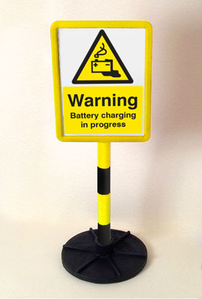 Picture of Bespoke sign in yellow frame on post c-w base