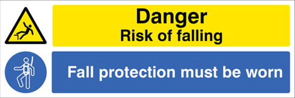 Picture of Danger Risk of falling Fall protection must be worn