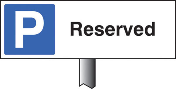Picture of Parking reserved verge sign 450x150mm (post 800mm)