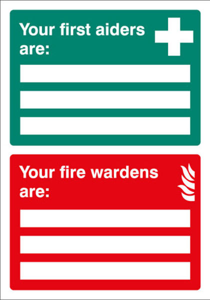 Picture of First Aiders-Fire Wardens are Adapt-a-sign 215x310mm