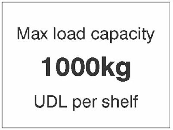 Picture of Max load capacity 1000kg UDL per shelf, 100x75mm magnetic PVC
