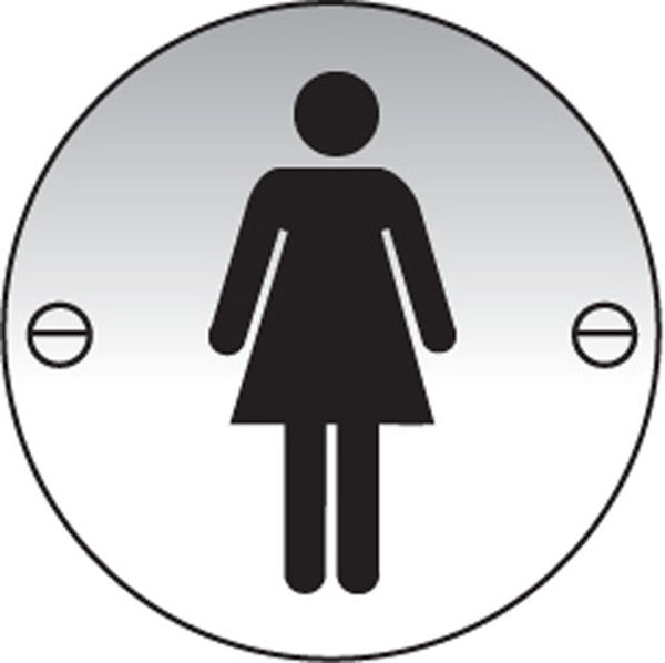 Picture of Ladies symbol 76mm dia aluminium sign