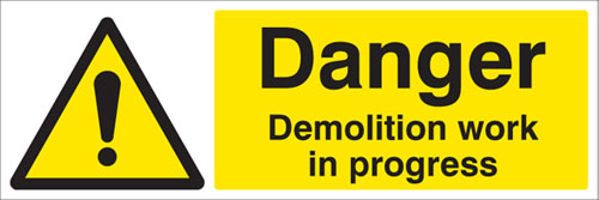 Picture of Danger demolition work in progress