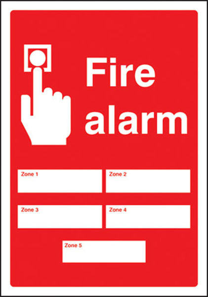Picture of Fire alarm 5 zones adapt-a-sign 215x310mm