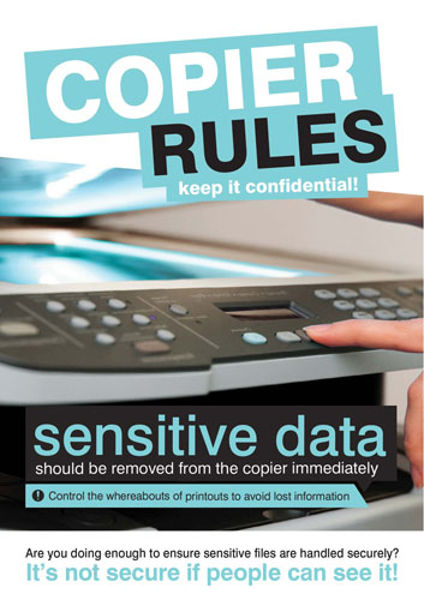 Picture of Data security poster - Copier rules - 420x594mm synthetic paper