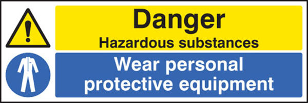 Picture of Danger hazardous substances wear PPE