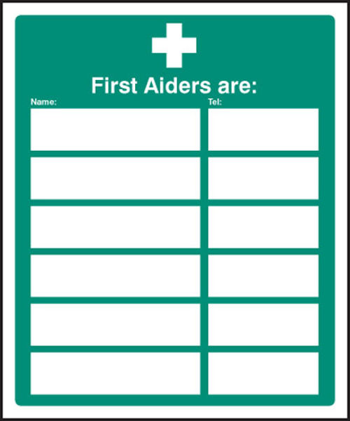 Picture of First aiders are (space for 6)