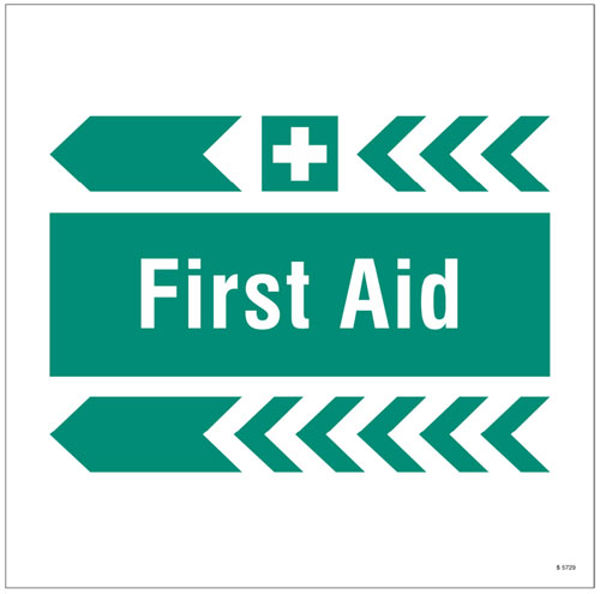 Picture of First aid, arrow left site saver sign 400x400mm