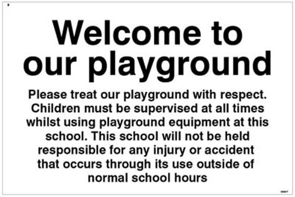 Picture of Welcome to our playground notice