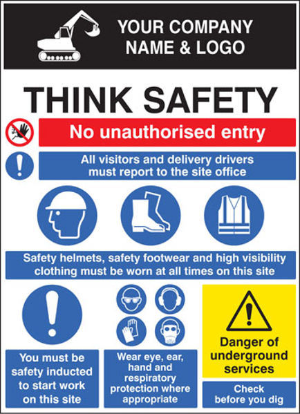 Picture of Site safety board 900x1200mm 5mm pvc c-w logo