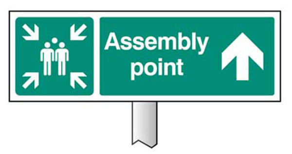 Picture of Verge sign - Assembly point straight on 450x150mm (post 800mm)