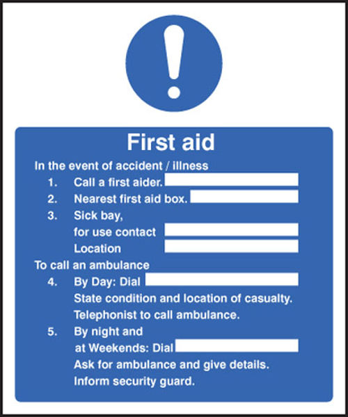 Picture of First aid in the event of accident - illness