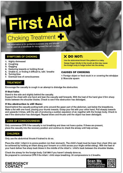 Picture of First aid choking 420x594mm poster