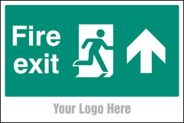 Picture of Fire exit, arrow up, site saver sign 600x400mm