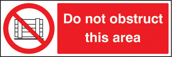 Picture of Do not obstruct this area