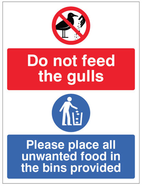Picture of Do not feed the gulls Place all unwanted food in the bins provided