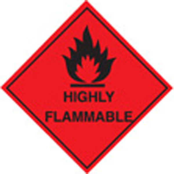 Picture of 100 S-A labels 100x100mm highly flammable