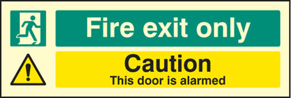 Picture of Fire exit only caution this door is alarmed