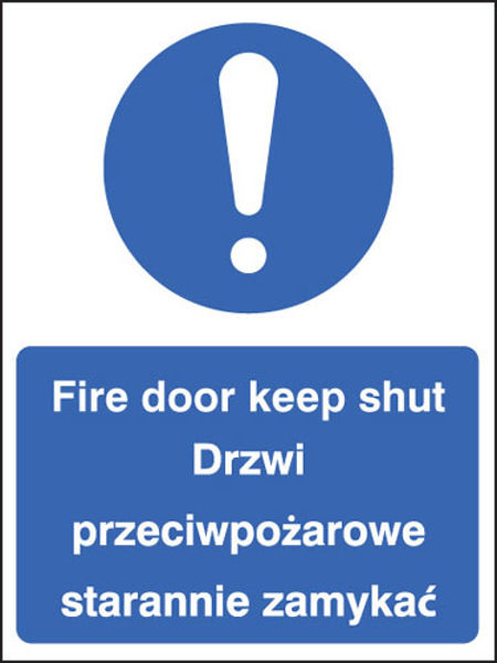 Picture of Fire door keep shut (English-polish)