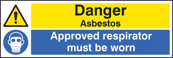 Picture of Danger asbestos approved respirator must be worn