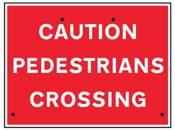 Picture of Caution pedestrians crossing, 600x450mm Re-Flex Sign (3mm reflective polypr
