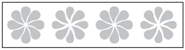 Picture of Glass safety highlighting frosted crystal decals 150x1000mm length - flower