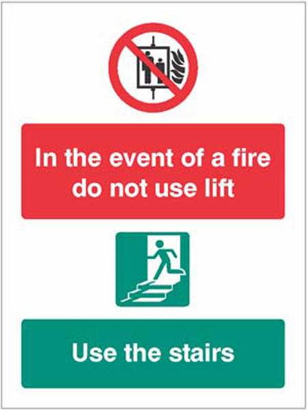 Picture of In the event of fire do not use lift, use stairs