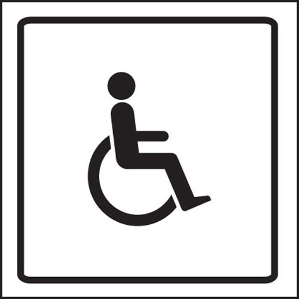 Picture of Disabled symbol visual impact sign 5mm acrylic sign 200x200mm c-w stand off