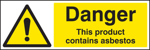 Picture of Danger this product contains asbestos