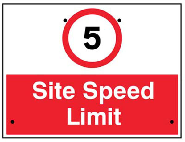 Picture of 5mph Site speed limit, 600x450mm Re-Flex Sign (3mm reflective polypropylene