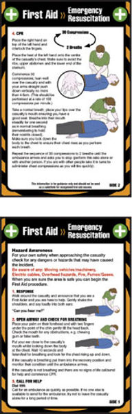 Picture of First aid emergency resuscitation 80x120mm pocket guide