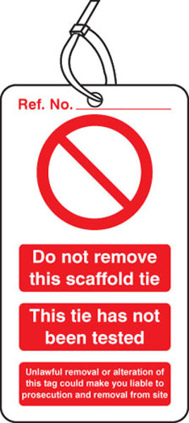 Picture of Scaffold Tie Do not remove double sided safety tags (pack of 10)