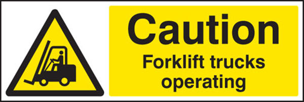 Picture of Caution forklift trucks operating