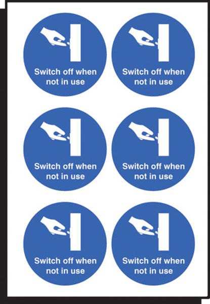 Picture of Switch off when not in use 65mm dia - sheet of 6