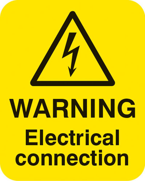 Picture of Warning electrical connection  Sheet of 25 labels 40x50mm