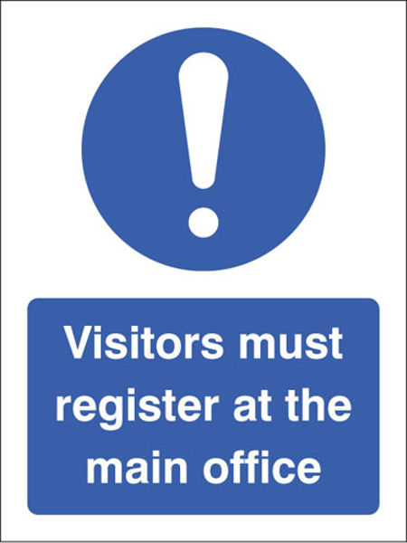 Picture of Visitors must register at the main office