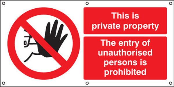 Picture of This is private property banner c-w eyelets