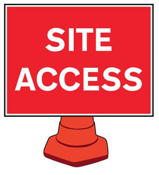 Picture of Site access reflective cone sign 600x450mm (cone not included)