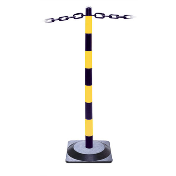 Picture of Universal chain post black & yellow c-w 3kg base 870mm high