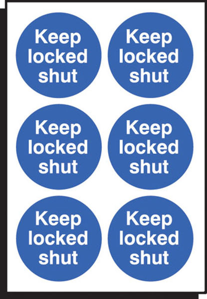 Picture of Keep locked shut 65mm dia - sheet of 6